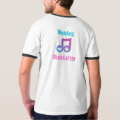 Bruiloft MusicLetter Mannen Zwart Ringer T-shirt (Achterkant)