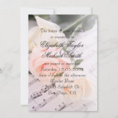 Bruiloft Muziek Licht Roze Rozen Bruiloft Uitnodig Kaart (Voorkant)