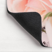 Bruiloft Muziek Lichtroze Rozen Mousepad Muismat (Hoek)