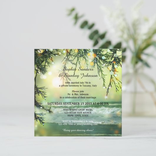 Bruiloft na de bruiloft uitnodiging of uitnodiging (Staand voorkant)