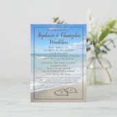 Bruiloft na-feest bestemming Strand Kaart (Staand voorkant)