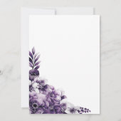 Bruiloft na feest rustieke Paarse bloemenreceptie Kaart (Achterkant)
