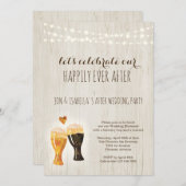 Bruiloft na-feest uitnodiging Rustic Bier (Voorkant / Achterkant)