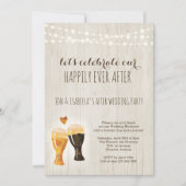 Bruiloft na-feest uitnodiging Rustic Bier brouweri (Voorkant)