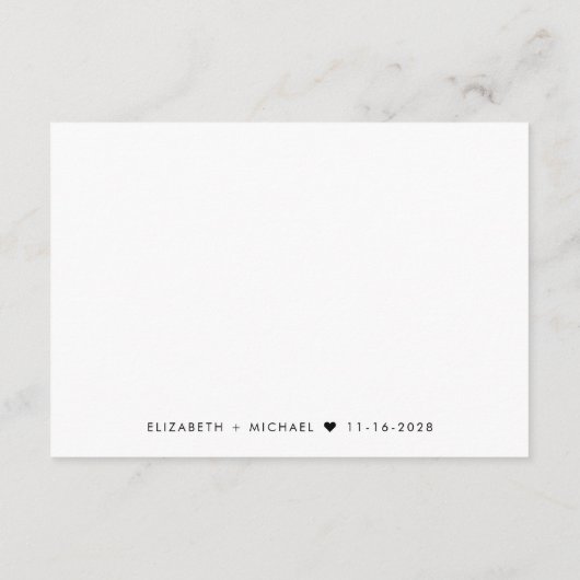 Bruiloft na feest uitnodigingsbijlage Kaart (Achterkant)