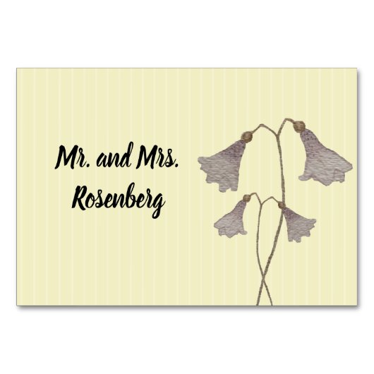 Bruiloft Naam kaart Waterverf Botanische Bloemen (Voorkant)