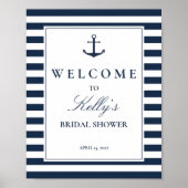 Bruiloft Naar Nautical Strand Thema Welkomstbord Poster (Voorkant)