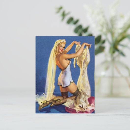 Bruiloft Nacht Pin Up Briefkaart (Staand voorkant)