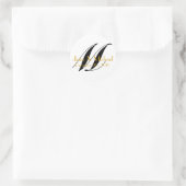 Bruiloft Namen & Datum Monogram Sticker Gold (Tas)