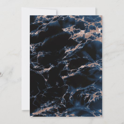 BRUILOFT | Navy Blue Roos Gold Geode Waterverf (Achterkant)