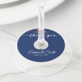 Bruiloft Navy Bourgogne Wine Dank u Labels (Dichtbij)
