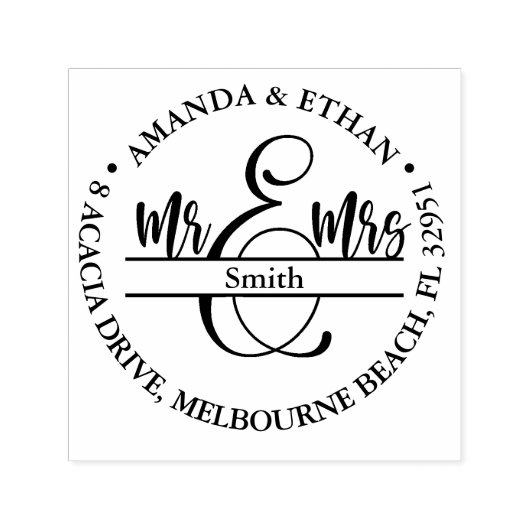 Bruiloft nieuw adres zelfinktende stempel (Design)