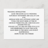 BRUILOFT NIEUWSBRIEF BRIEFKAART BEWAAR DE DATUM (Voorkant)