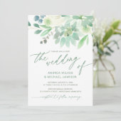 Bruiloft Nodig Succulent Cactus Waterverf Groen Kaart (Staand voorkant)