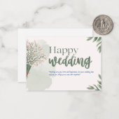 bruiloft notitiekaartje (Voorkant / Achterkant in situ)