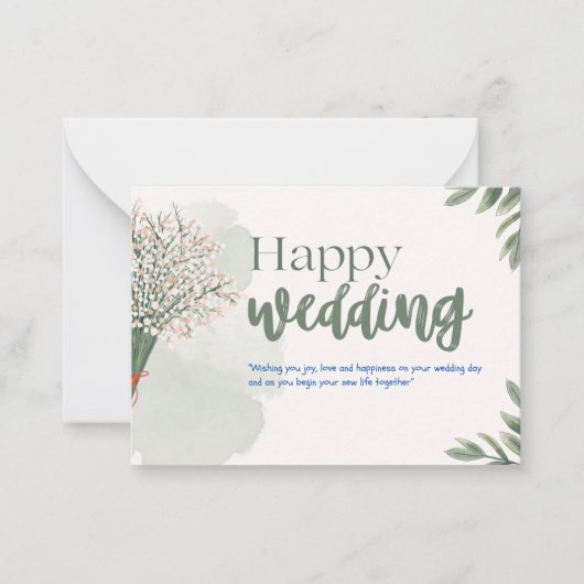 bruiloft notitiekaartje (Voorkant)