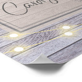 Bruiloft of Bruidsfeest Kaarten Bord Landelijke St Poster (Hoek)