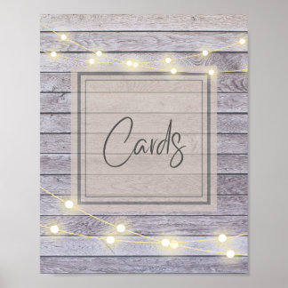 Bruiloft of Bruidsfeest Kaarten Bord Landelijke St Poster