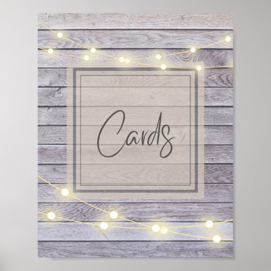 Bruiloft of Bruidsfeest Kaarten Bord Landelijke St Poster (Voorkant)