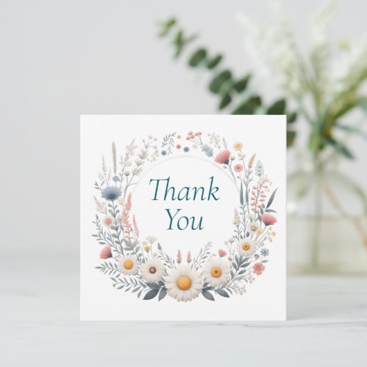 Bruiloft of douche Dank u kaarten (Staand voorkant)