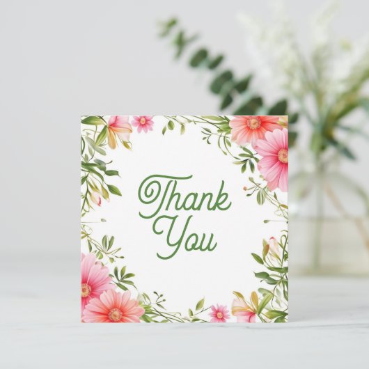 Bruiloft of douche Dank u kaarten (Staand voorkant)