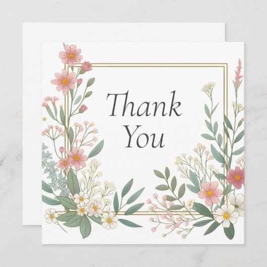 Bruiloft of douche Dank u kaarten (Voorkant / Achterkant)