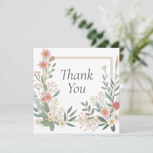 Bruiloft of douche Dank u kaarten (Staand voorkant)