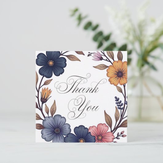 Bruiloft of douche Dank u kaarten (Staand voorkant)