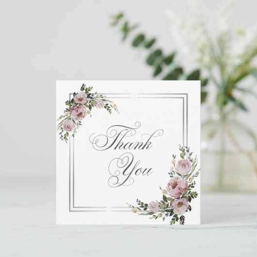 Bruiloft of douche Dank u kaarten (Staand voorkant)