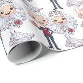 Bruiloft of Huwelijk Cadeaupapier (Rol Hoek)