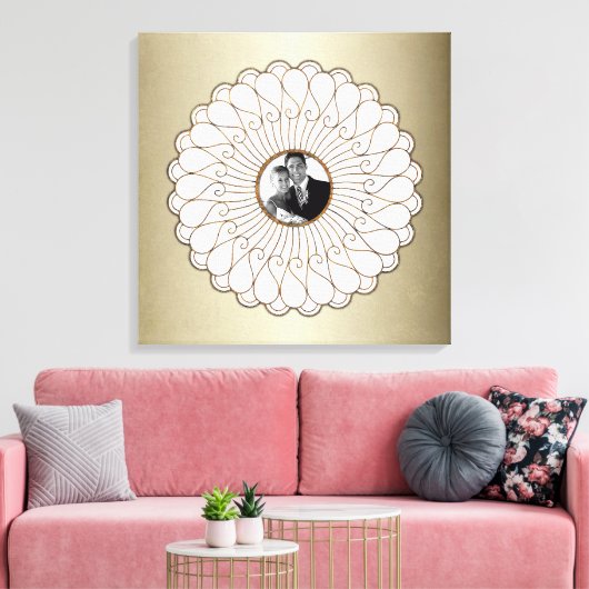 Bruiloft of Jubileum aangepaste foto gepersonalise Canvas Afdruk (Insitu (Woonkamer))