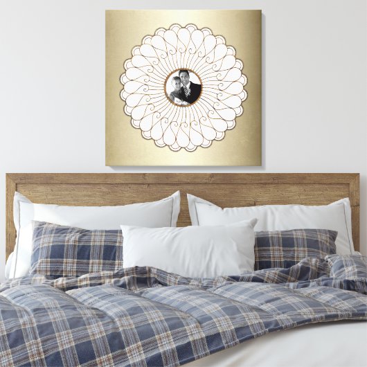 Bruiloft of Jubileum aangepaste foto gepersonalise Canvas Afdruk (Insitu (Slaapkamer))