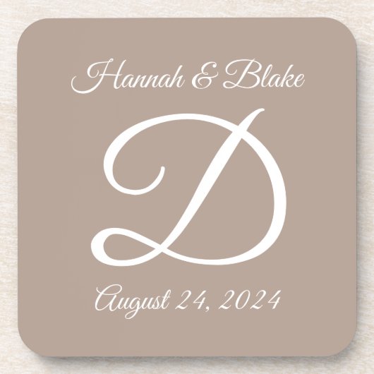 Bruiloft of jubileum harde plastic onderzetters (Voorkant)