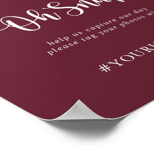 Bruiloft Oh Snap Rustieke String Lights Bourgondië Poster (Hoek)