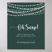Bruiloft Oh Snap Rustieke String Lights Groen Poster (Voorkant)