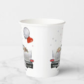 Bruiloft Oldtimer Auto w / Namen & Datum Papier cu Papieren Bekers (Rechts)