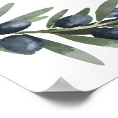 Bruiloft olijf groen blad welkom poster (Hoek)
