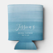 Bruiloft Ombre Gradient Dip Dye Oceaanblauw Blikjeskoeler (Achterkant)