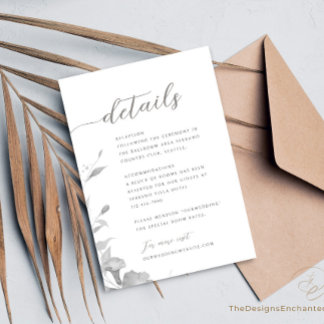Bruiloft Omhulling Kaart Minimalistische Bloemen D