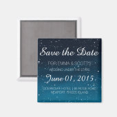 Bruiloft onder de sterren Save the Date BLUE Magneet (Voorkant / Achterkant)