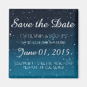 Bruiloft onder de sterren Save the Date BLUE Magneet (Voorkant)