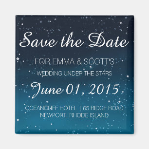 Bruiloft onder de sterren Save the Date BLUE Magneet