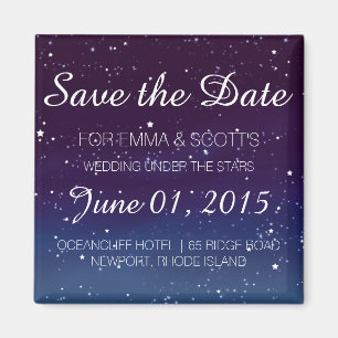 Bruiloft onder de sterren Save the Date PAARSE Magneet