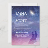 Bruiloft onder de sterren uitnodiging dansen paar (Voorkant)