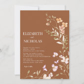 Bruiloft onder de wilde bloemen kaart (Voorkant)