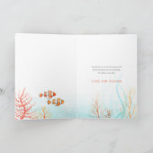 Bruiloft onderwater kunst koraal en vis waterverf bedankkaart (Binnen)