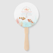 Bruiloft onderwater kunst koraal en vis waterverf handwaaier (Voorkant)