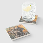  Bruiloft Onderzetter, Chocolade Labrador Stenen Onderzetter (Zijkant)