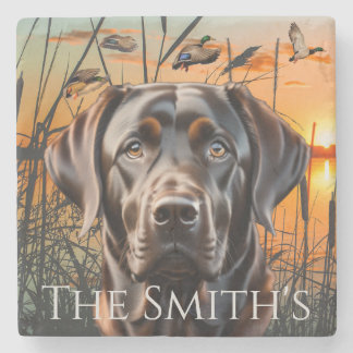 Bruiloft Onderzetter, Chocolade Labrador Stenen Onderzetter