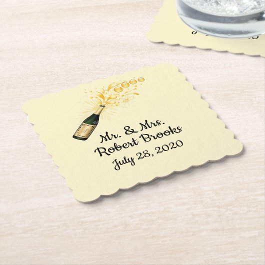 Bruiloft onderzetters monogram (Gebogen)